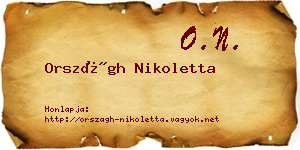 Országh Nikoletta névjegykártya